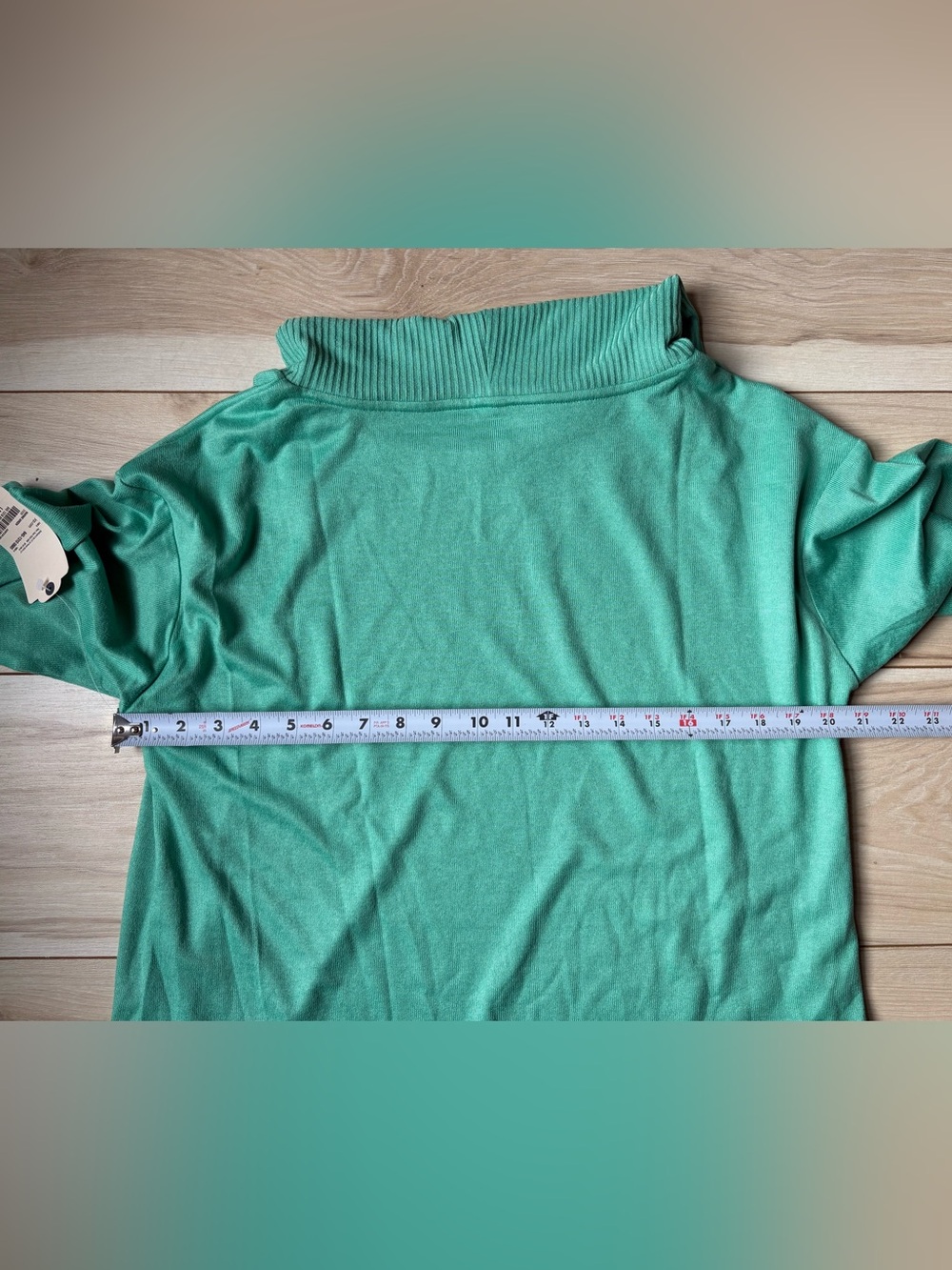 St John’s Bay Sweater Womens Large Green Cowl Neck Soft Knit Pullover Cozy NWT - Picture 6 of 7